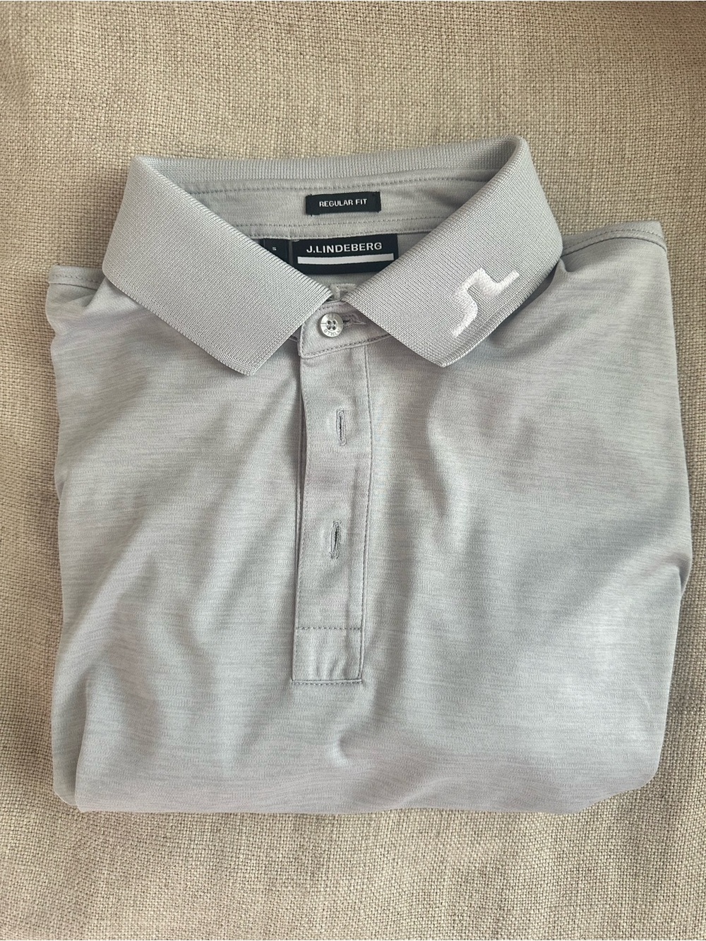 J.Lindeberg Men’s Light Gray Golf Polo